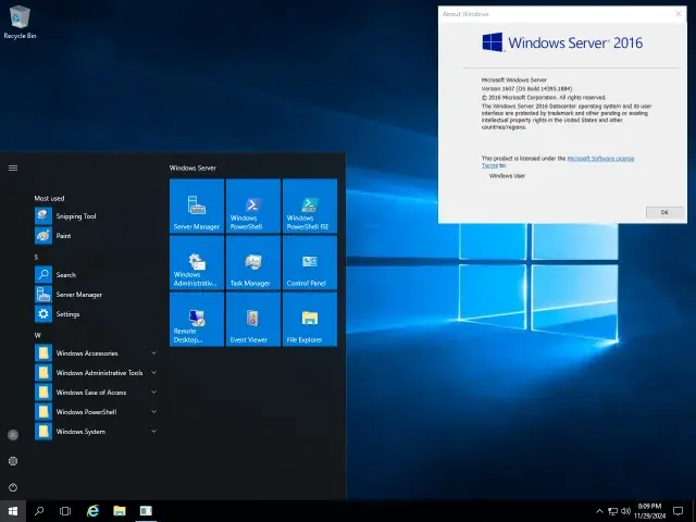 Windows Server 2016 — نمای رابط