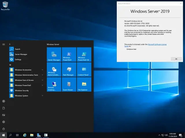 Windows Server 2019 — نمای رابط